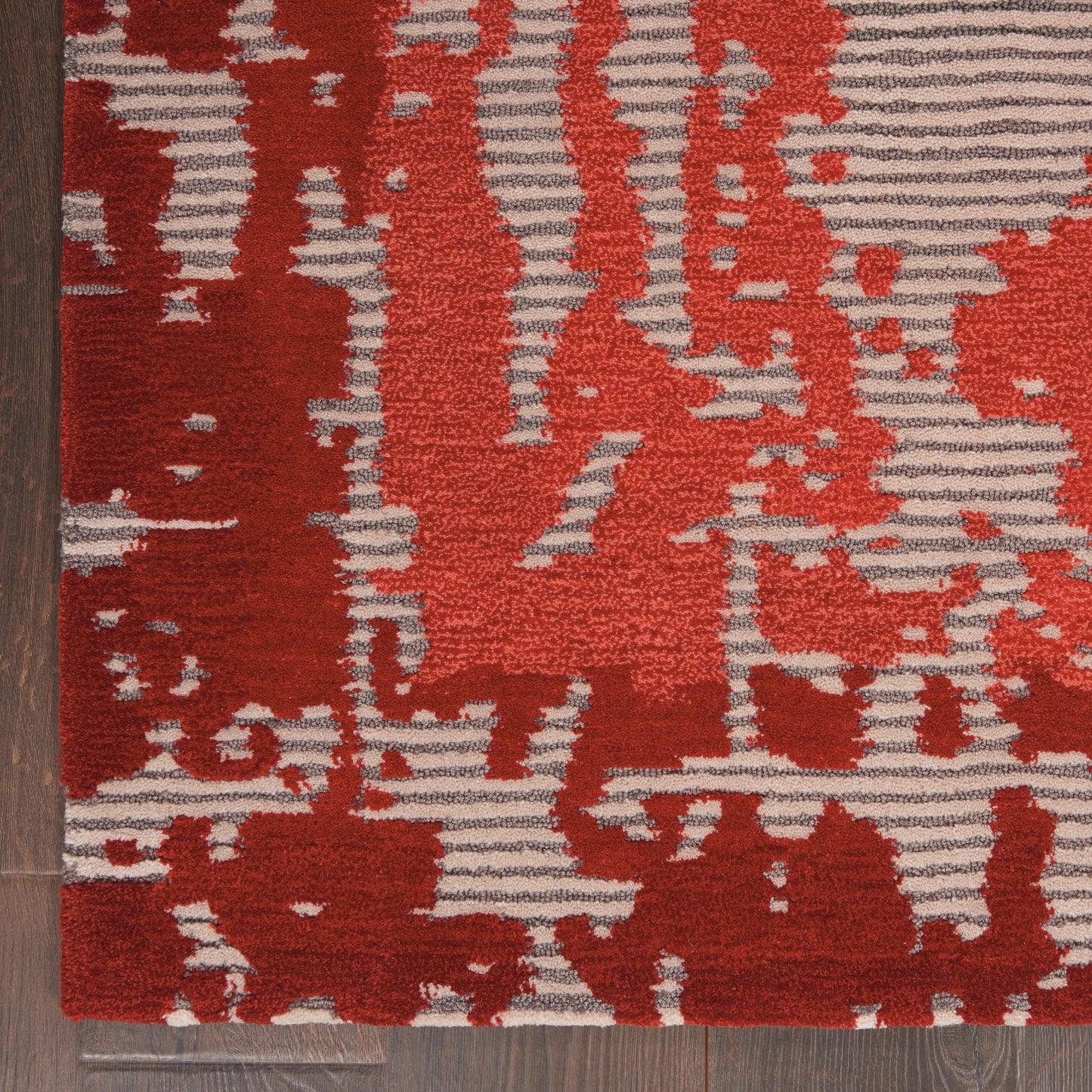 Nourison Home Symmetry  Beige Red  Contemporary