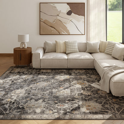 Nourison Home Oushak Home  Charcoal  Traditional