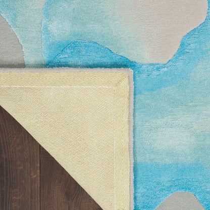 Nourison Home Prismatic  Sea Mist Blue  Contemporary