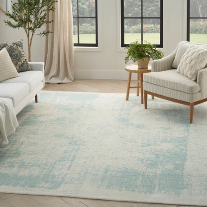 Nourison Home Harmony  Ivory Aqua  Contemporary