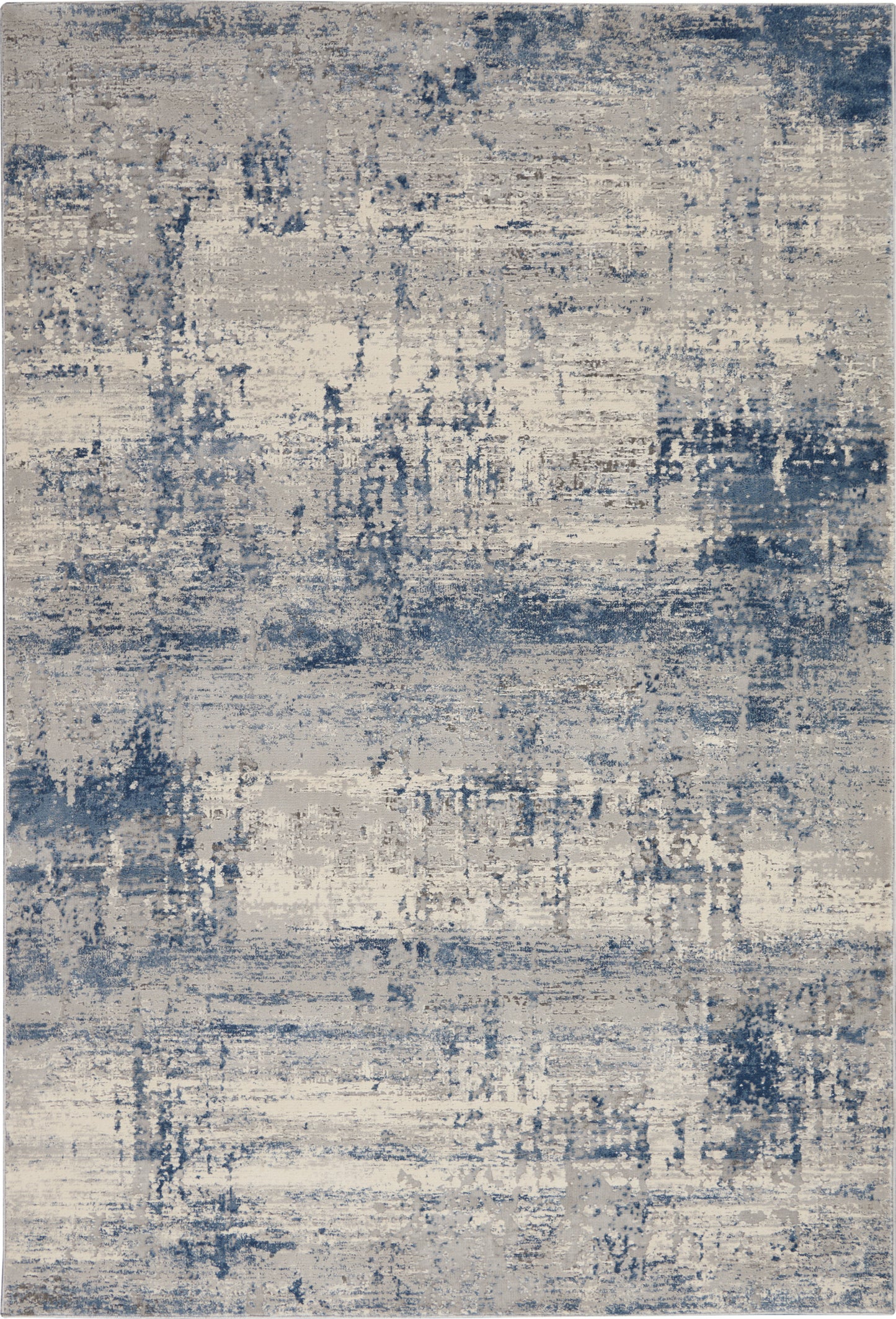 Nourison Home Rustic Textures RUS10 Ivory Blue Contemporary Power-loomed Rugs