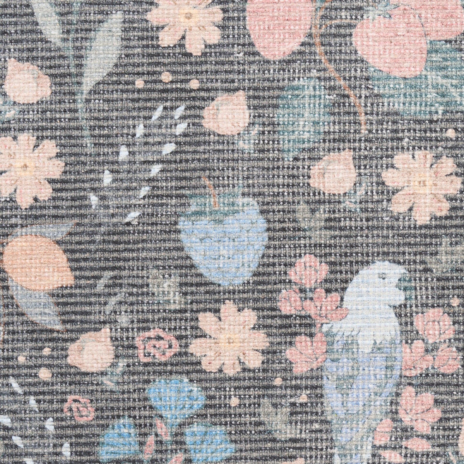 Nourison Home Botanical Washables  Charcoal Multicolor  Contemporary