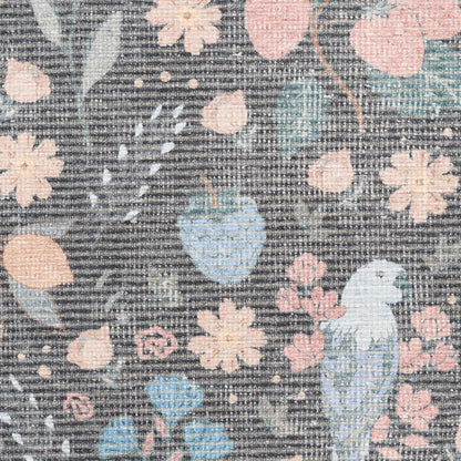 Nourison Home Botanical Washables  Charcoal Multicolor  Contemporary