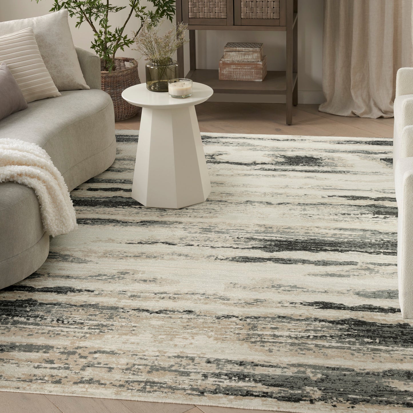 Nourison Home Serenity Home  Grey Multicolor  Contemporary