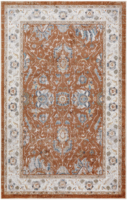 Nourison Home Astra Machine Washable ASW20 Rust Ivory Traditional Power-loomed Rug