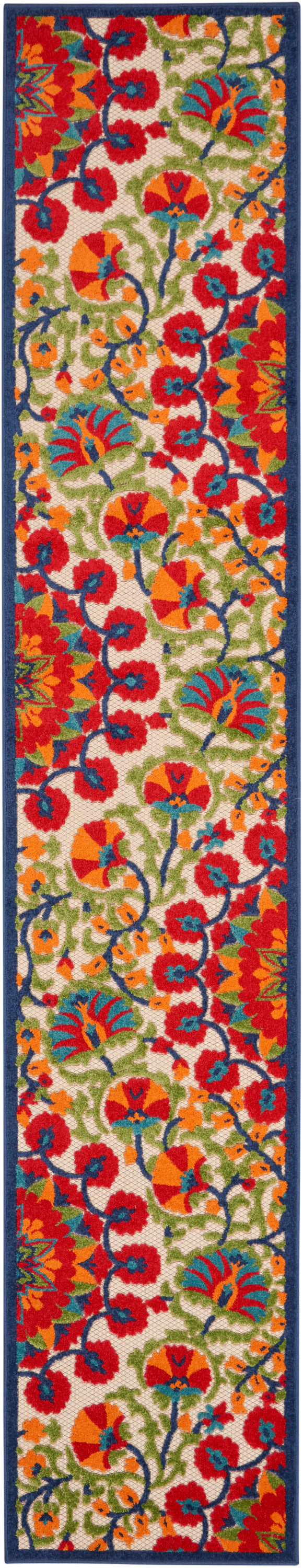 Nourison Home Aloha ALH20 Red Multicolor Contemporary Power-loomed Rugs