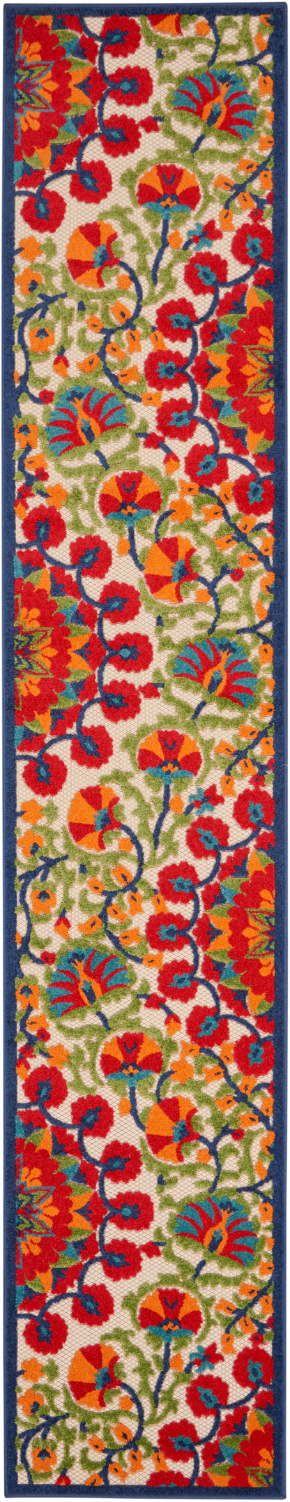 Nourison Home Aloha ALH20 Red Multicolor Contemporary Power-loomed Rugs