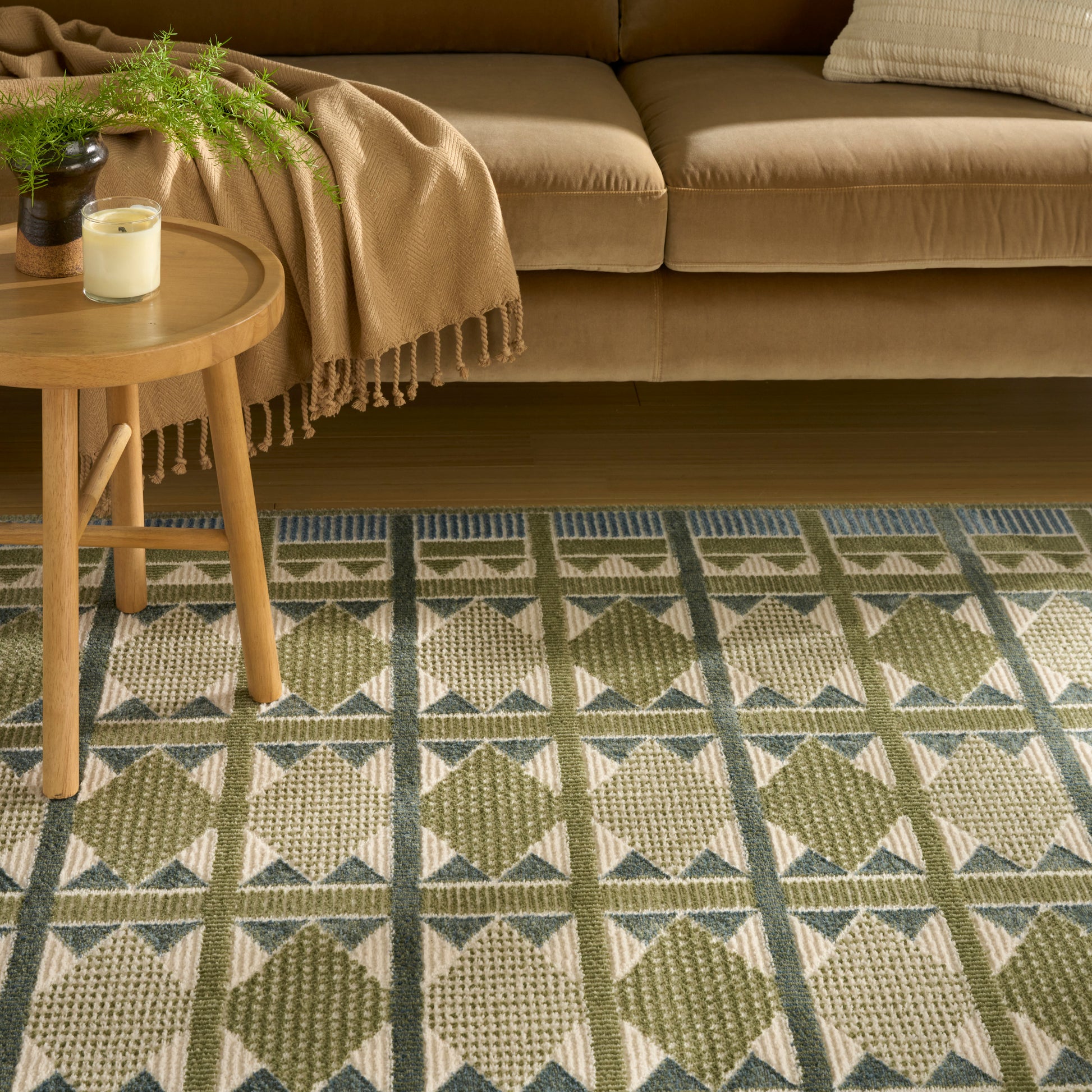 Nourison Home Nordic  Green Blue  Contemporary