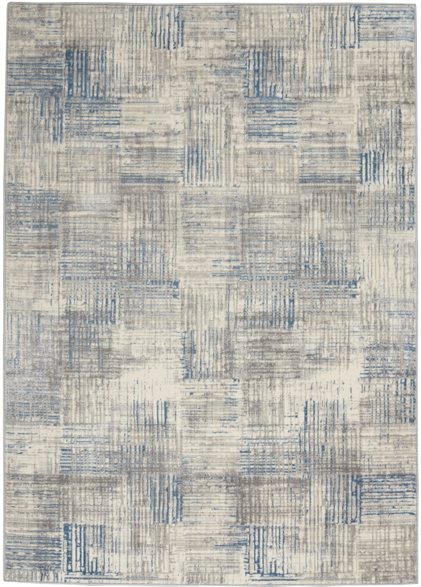 Nourison Home Solace SLA03 Ivory Grey Blue Contemporary Power-loomed Rug