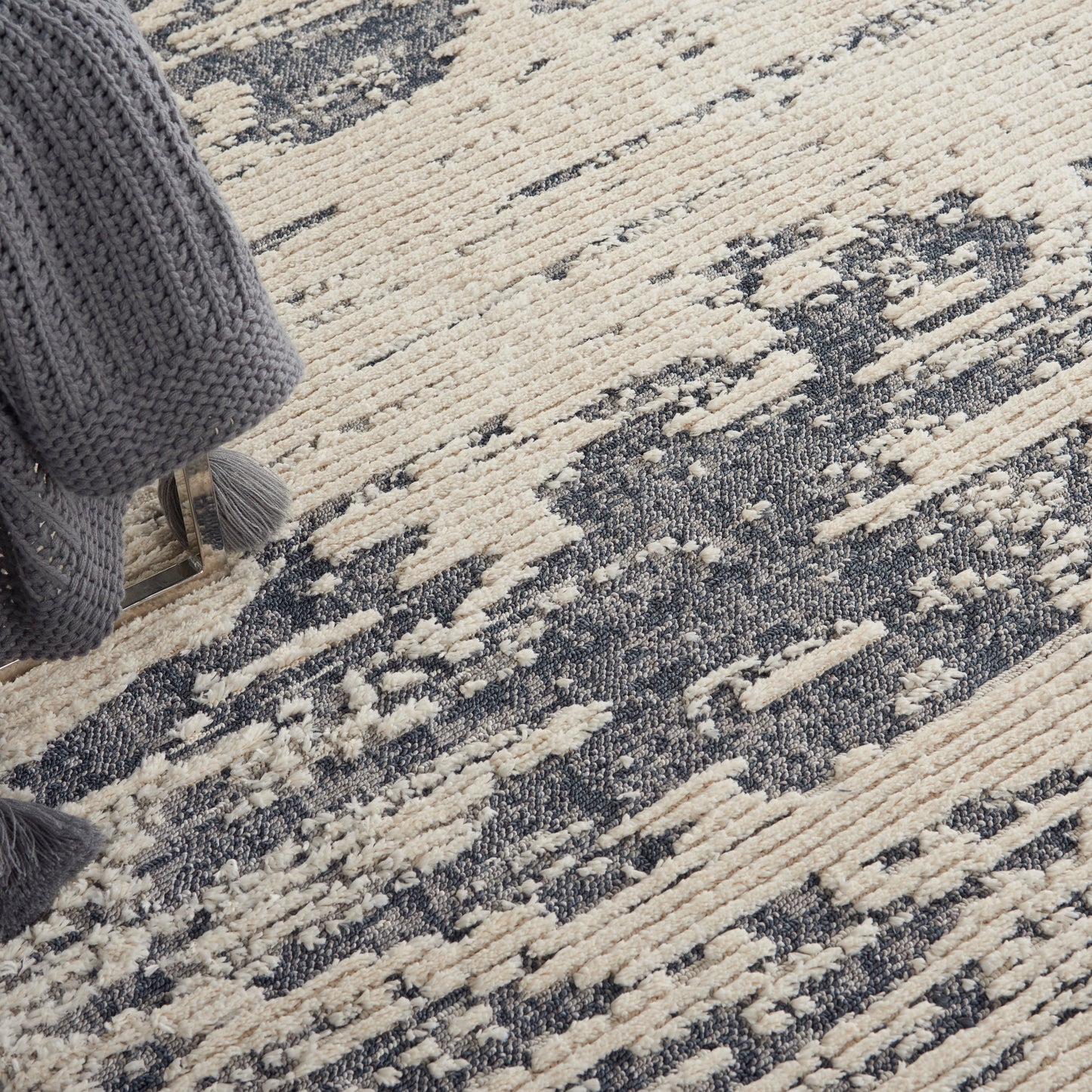 Nourison Home Zermatt  Ivory Blue  Contemporary