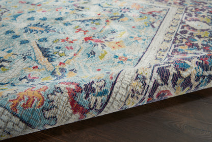 Nourison Home Ankara Global  Teal Multicolor  Traditional