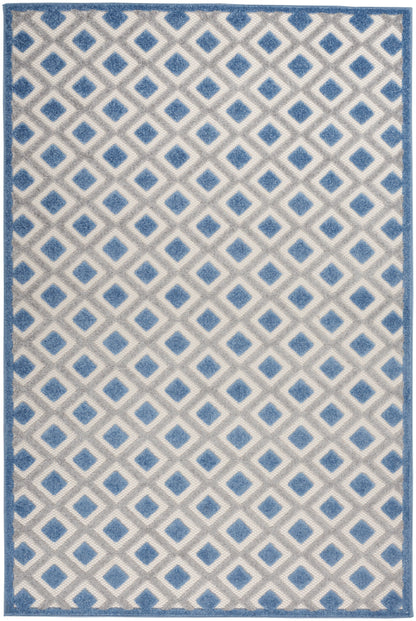 Nourison Home Aloha ALH26 Blue Grey Contemporary Power-loomed Rugs