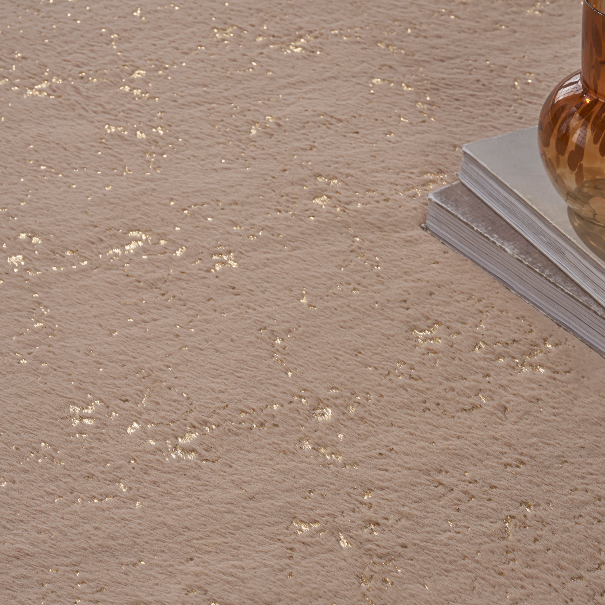 Nourison Home Cozy Shimmer  Beige Gold  Contemporary