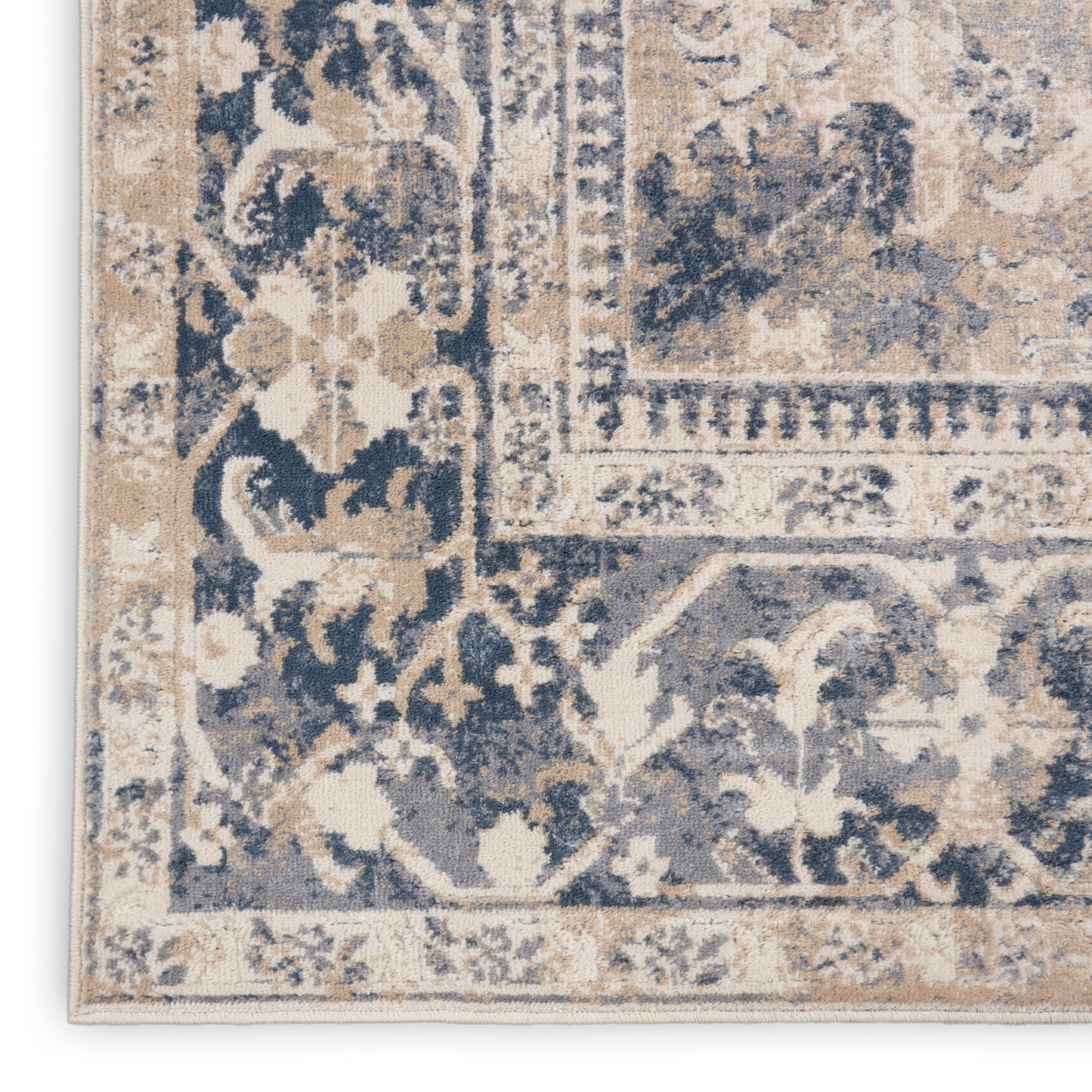 Nourison Home Malta  Ivory Blue  Traditional