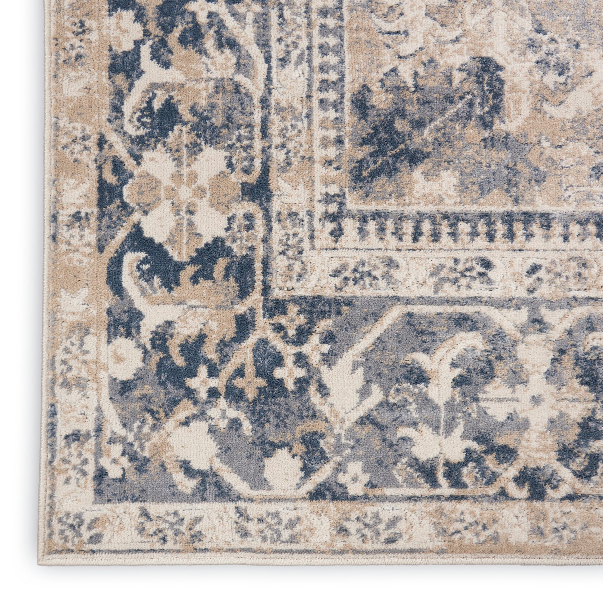 Nourison Home Malta  Ivory Blue  Traditional