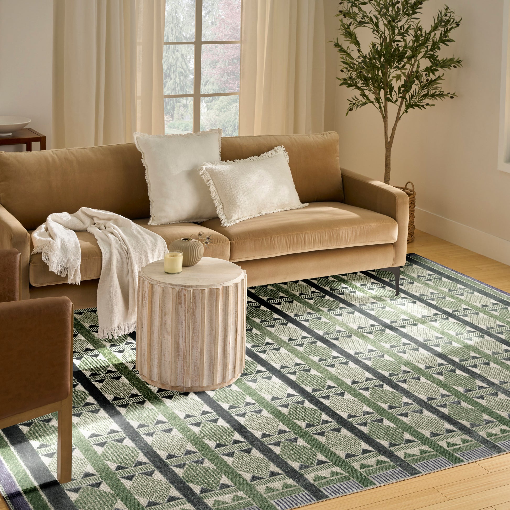 Nourison Home Nordic  Green Blue  Contemporary