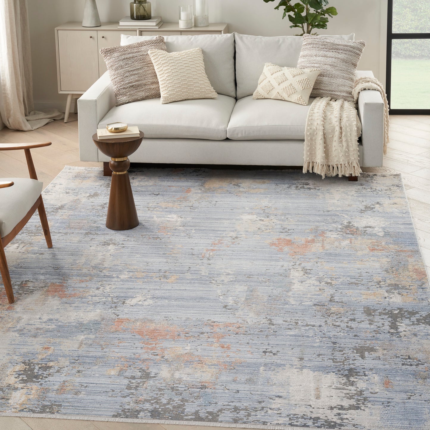Nourison Home Abstract Hues  Grey Blue  Contemporary