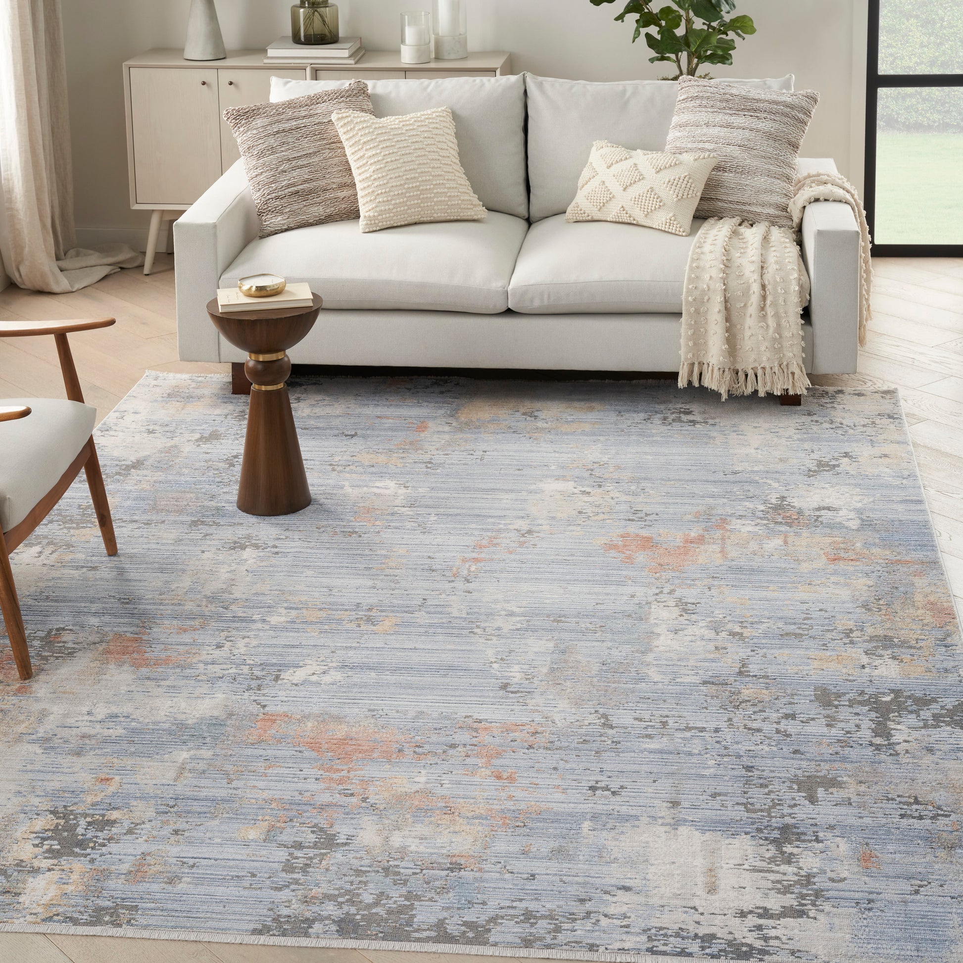Nourison Home Abstract Hues  Grey Blue  Contemporary