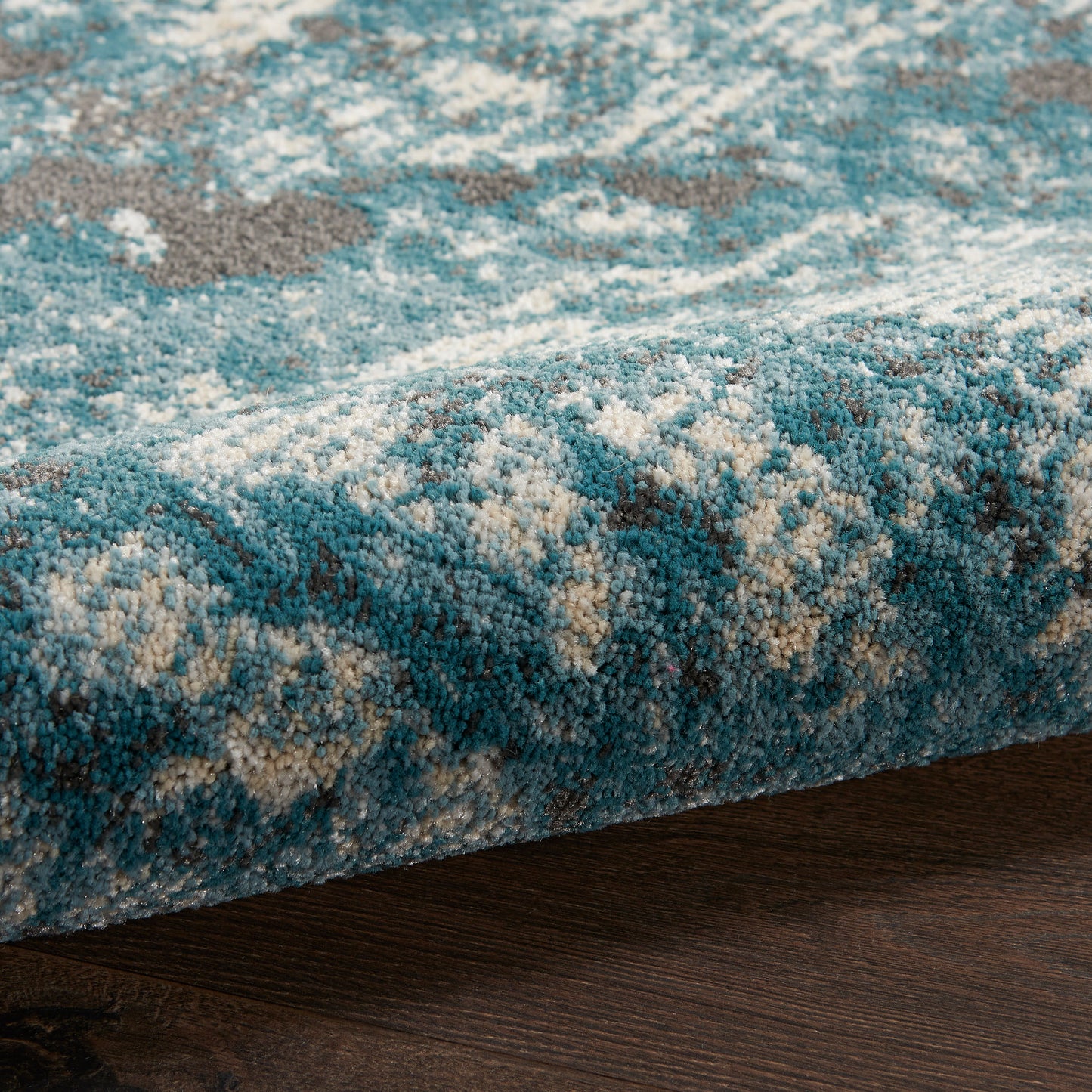 Nourison Home Maxell  Ivory Teal  Contemporary