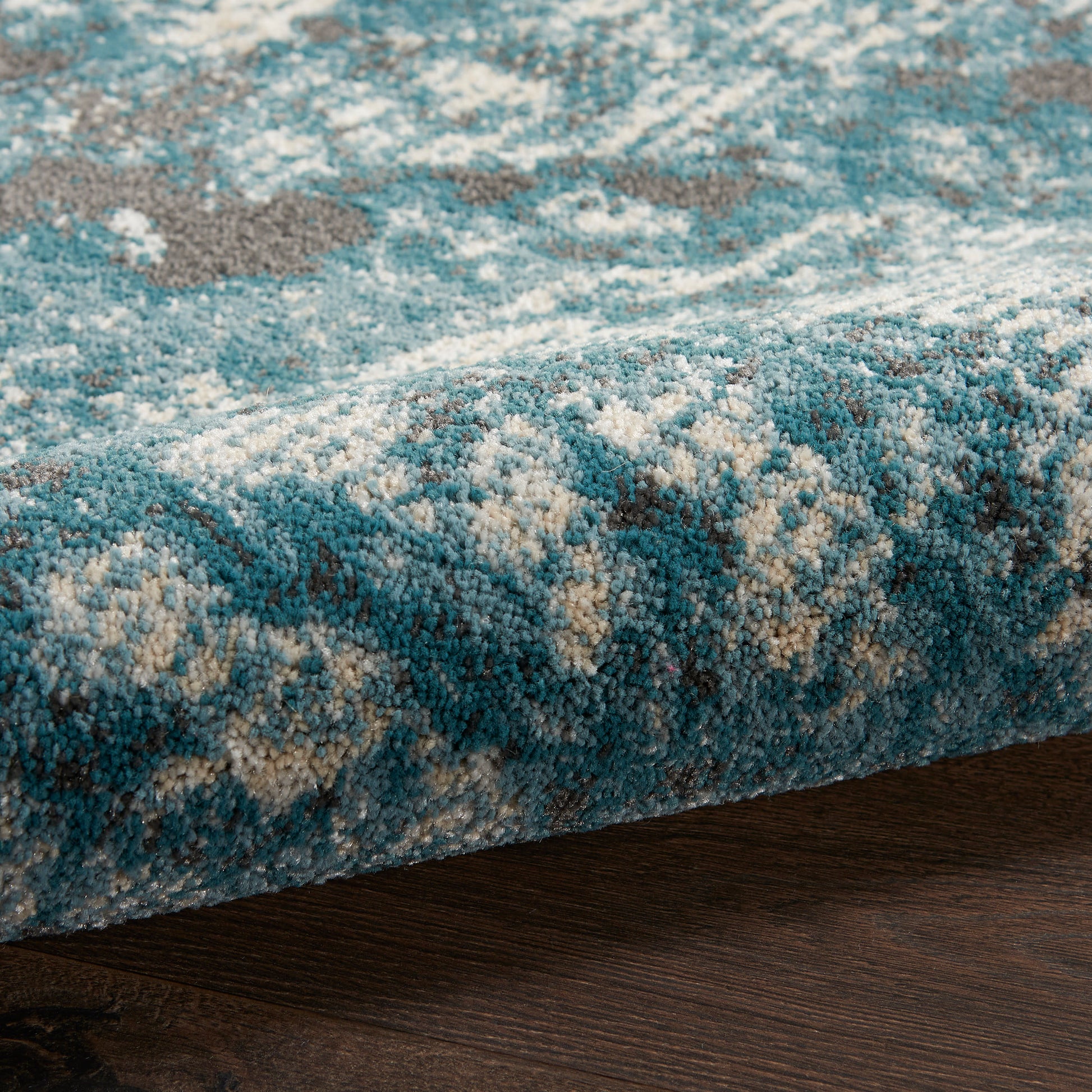 Nourison Home Maxell  Ivory Teal  Contemporary