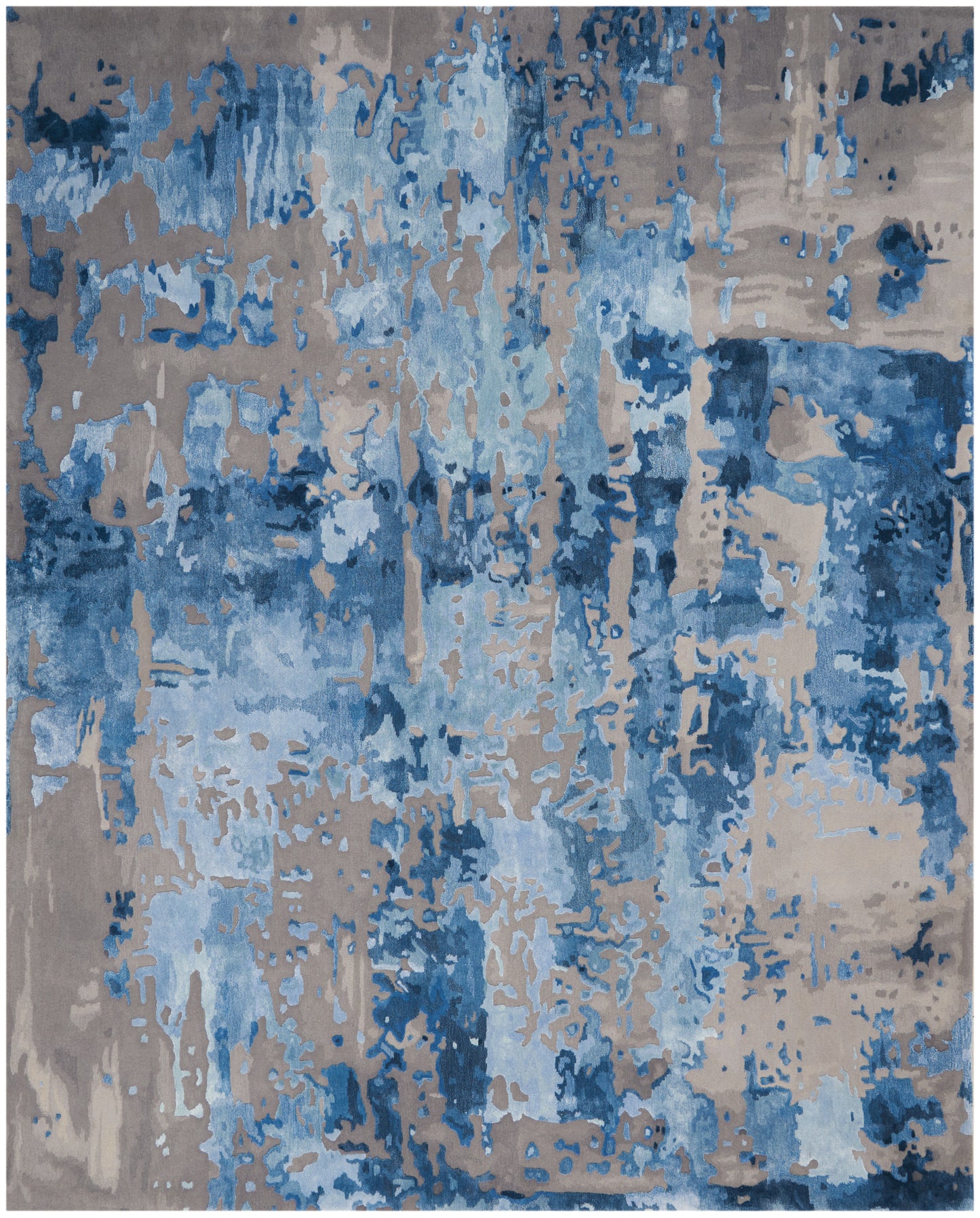 Nourison Home Prismatic PRS10 Blue Grey Contemporary Hand Tufted Rug