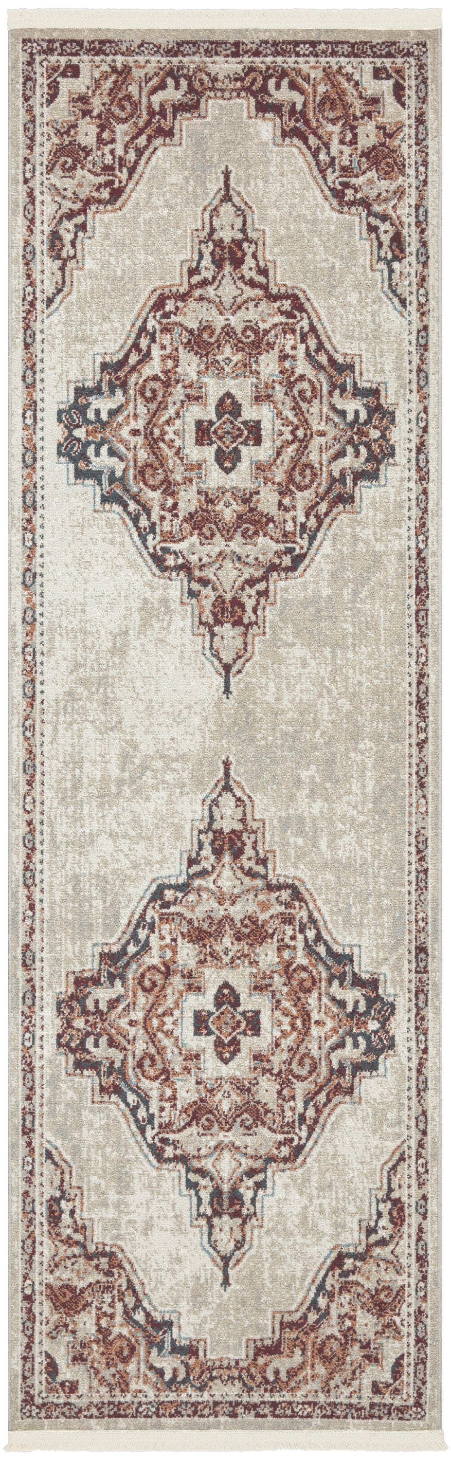 Nourison Home Carina CNA01 Brick Silver Transitional Power-loomed Rug