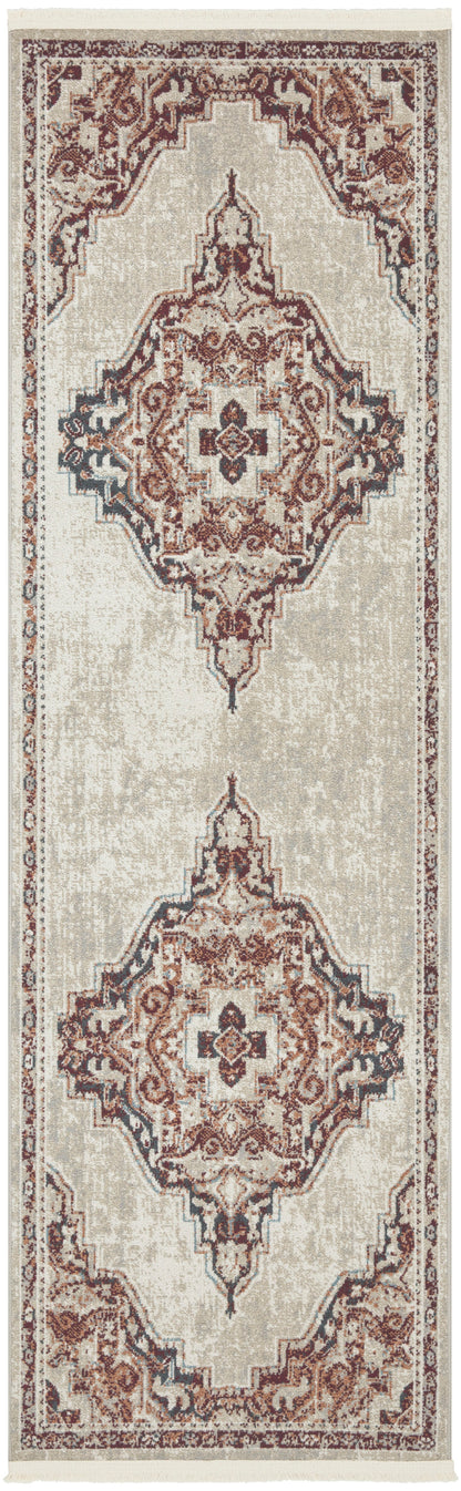 Nourison Home Carina CNA01 Brick Silver Transitional Power-loomed Rug