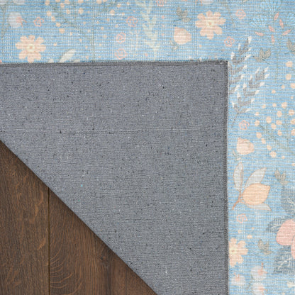 Nourison Home Botanical Washables  Light Blue Multicolor  Contemporary