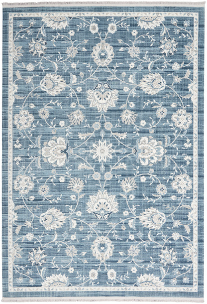 Nourison Home Lennox LEN01 Blue Ivory Transitional Power-loomed Rug