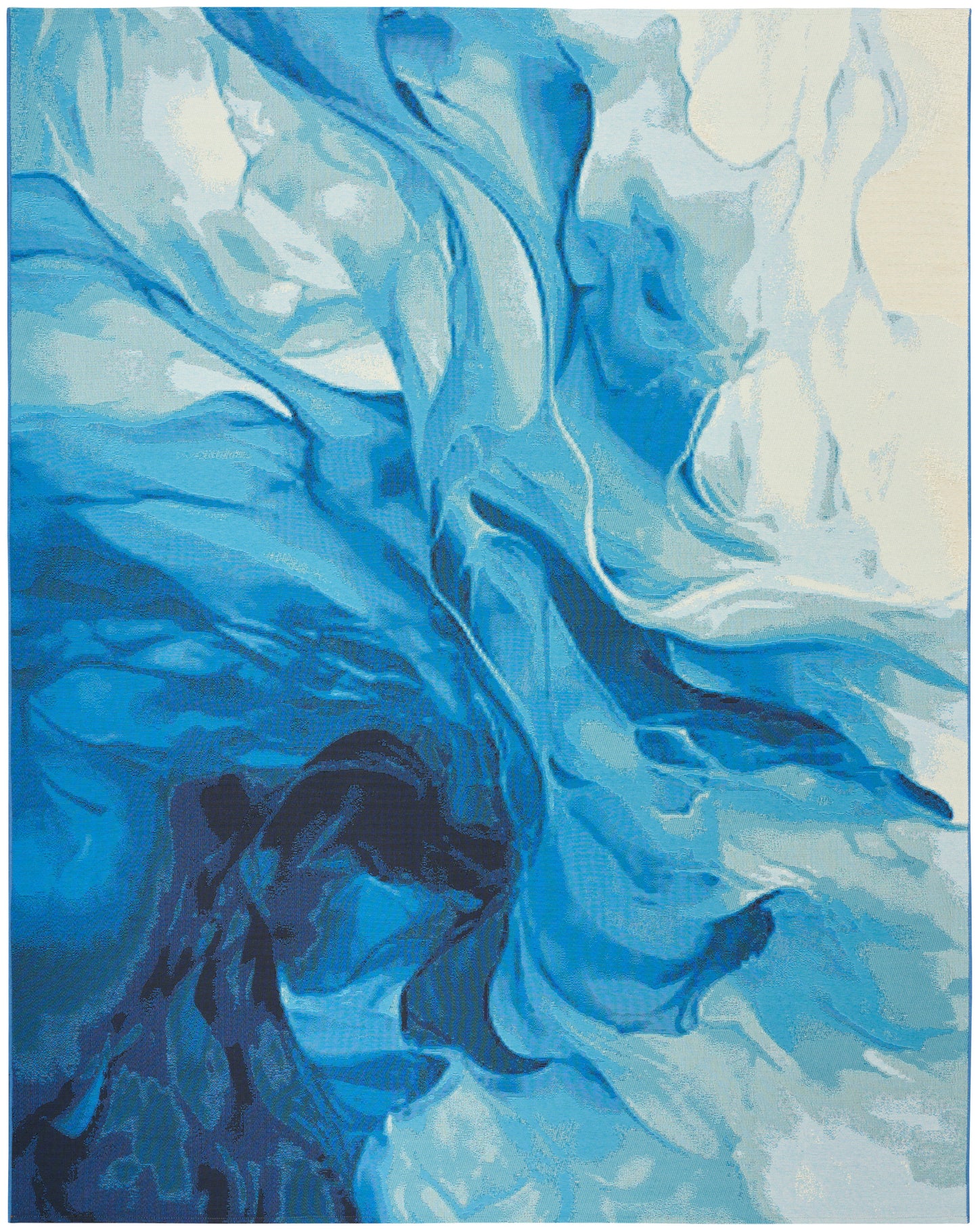 Nourison Home Color Splash CSP09 Blue Ivory Contemporary Machine Woven Rug