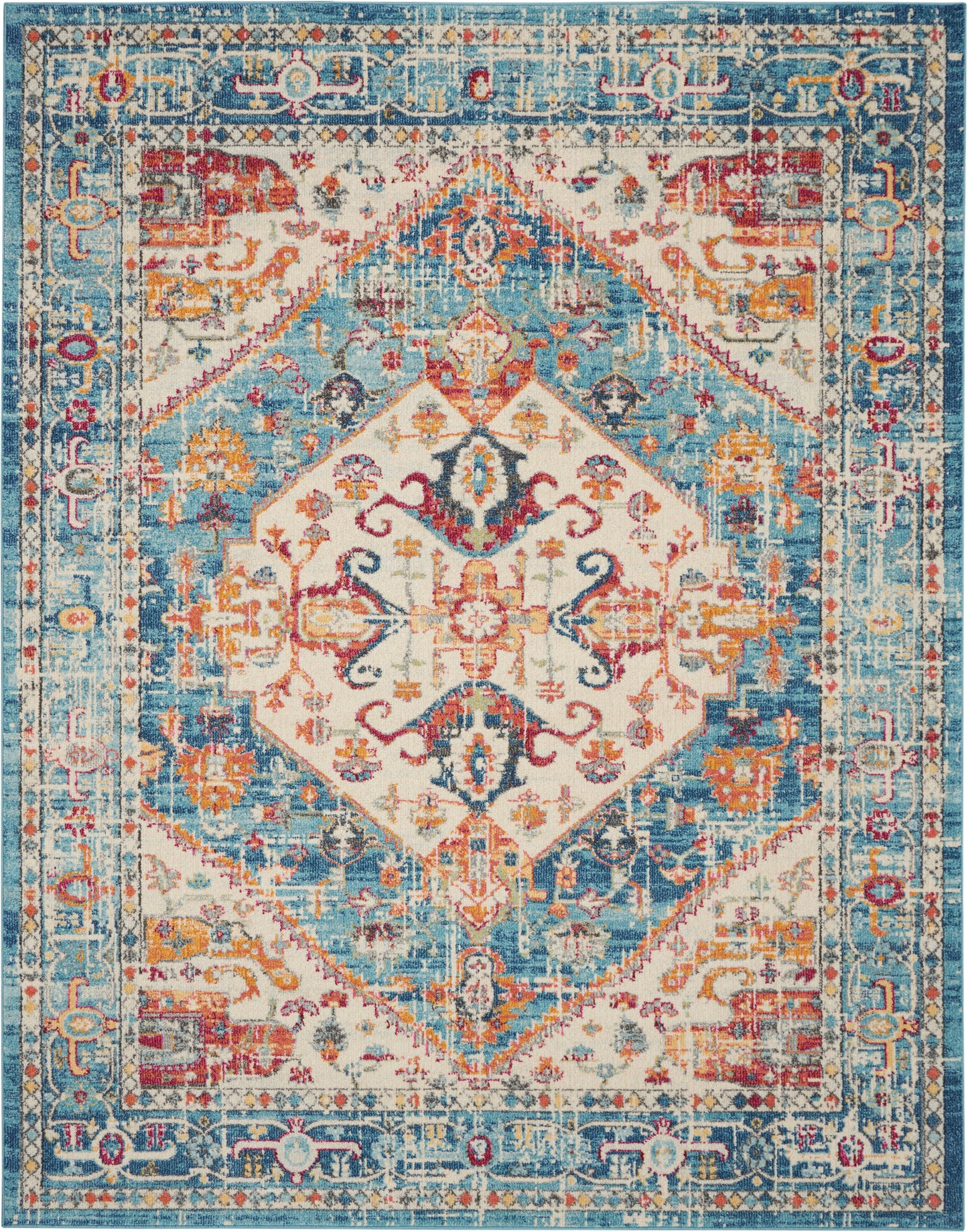 Nourison Home Passion PSN23 Ivory Light Blue Transitional Power-loomed Rugs