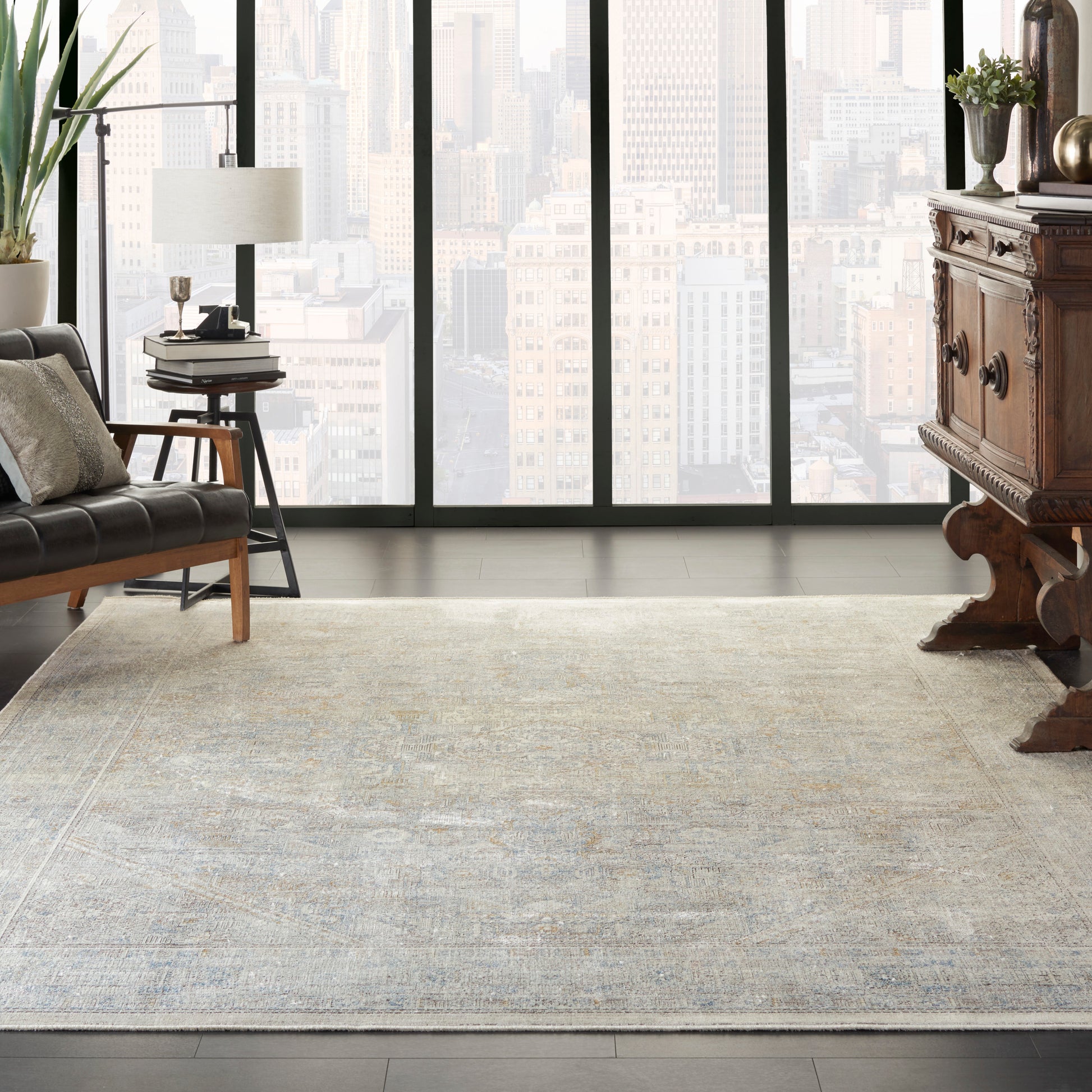 Nourison Home Starry Nights  Cream Grey  Traditional