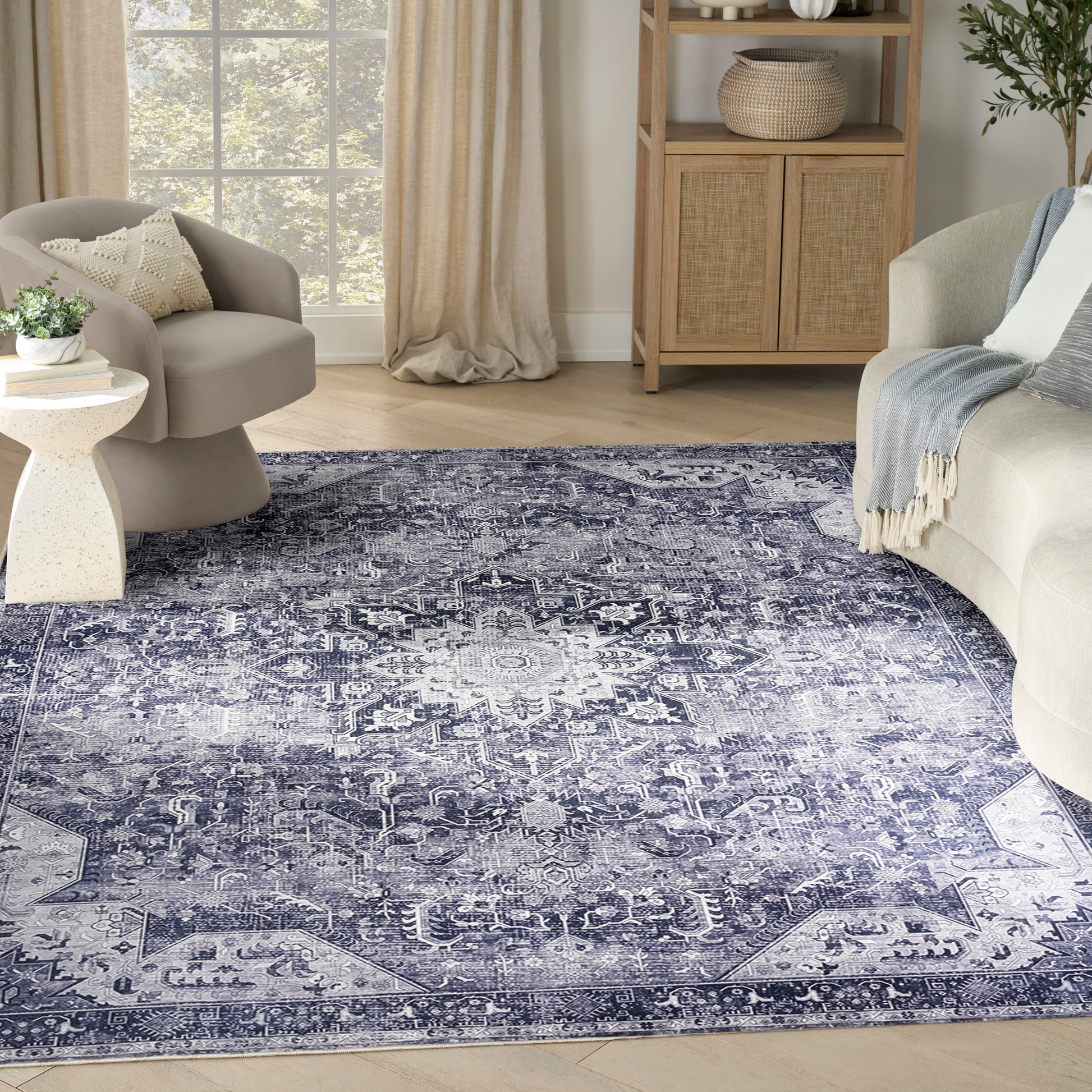 Nourison Home Nourison Washables  Charcoal Grey  Traditional