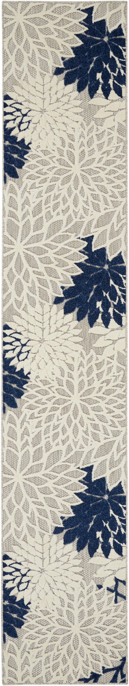 Nourison Home Aloha ALH05 Ivory Navy Contemporary Power-loomed Rugs