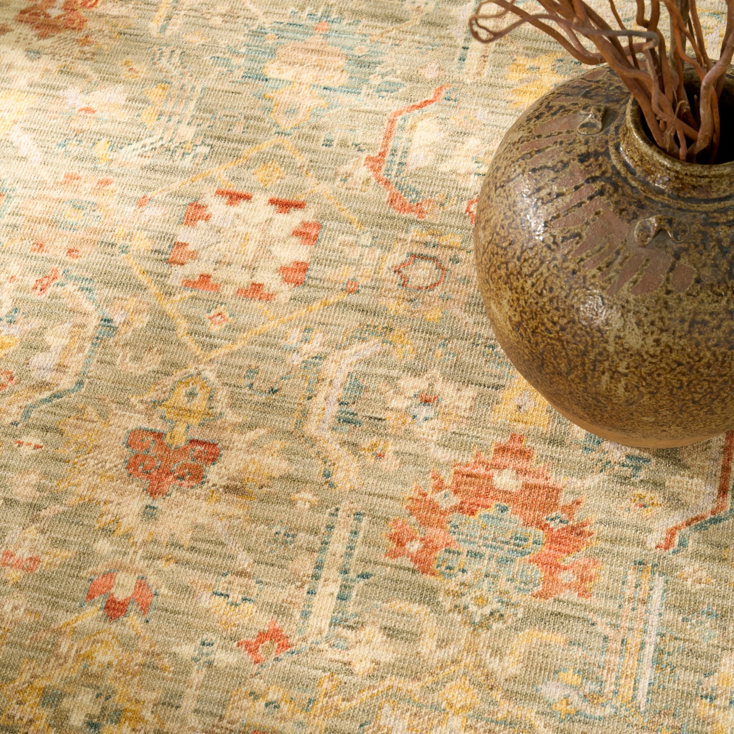 Nourison Home Antique Bloom  Sage Multicolor  Traditional