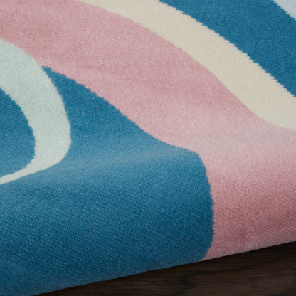 Nourison Home Grafix  Blue Multicolor  Contemporary