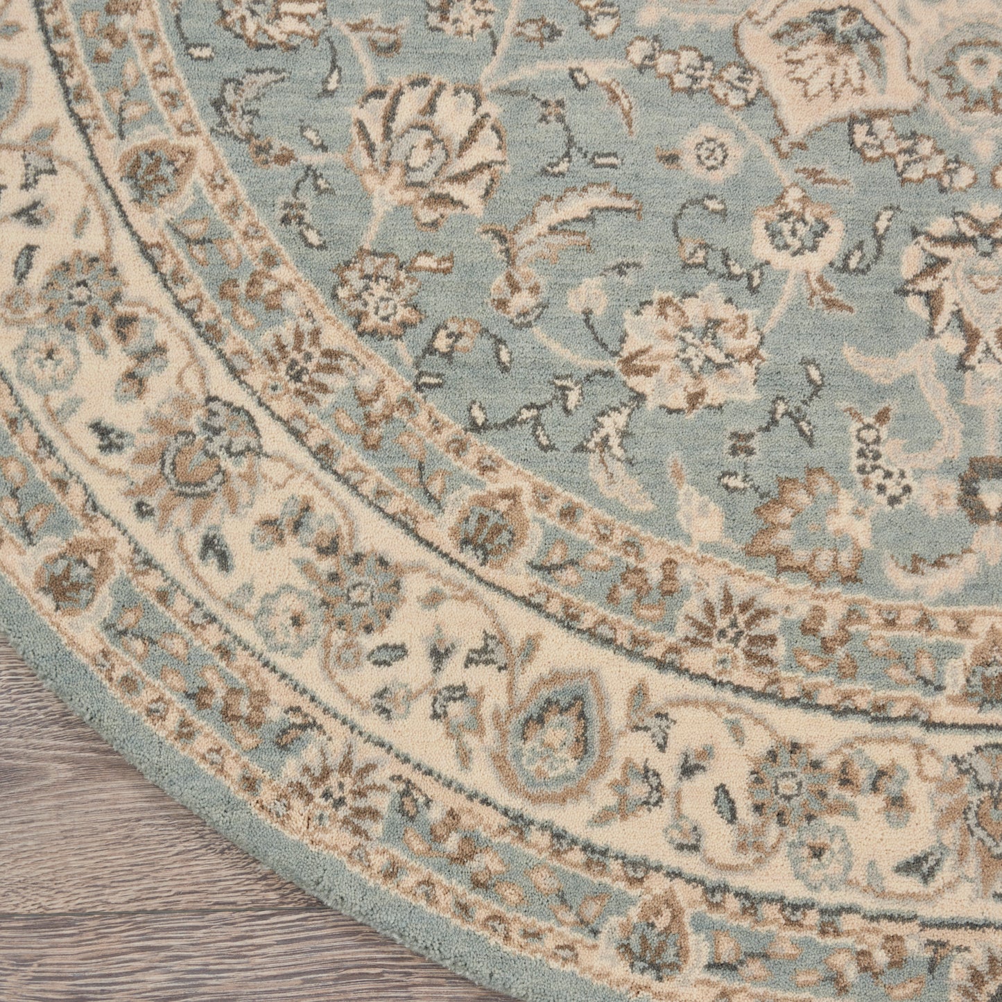 Nourison Home Living Treasures  Aqua Ivory  Traditional