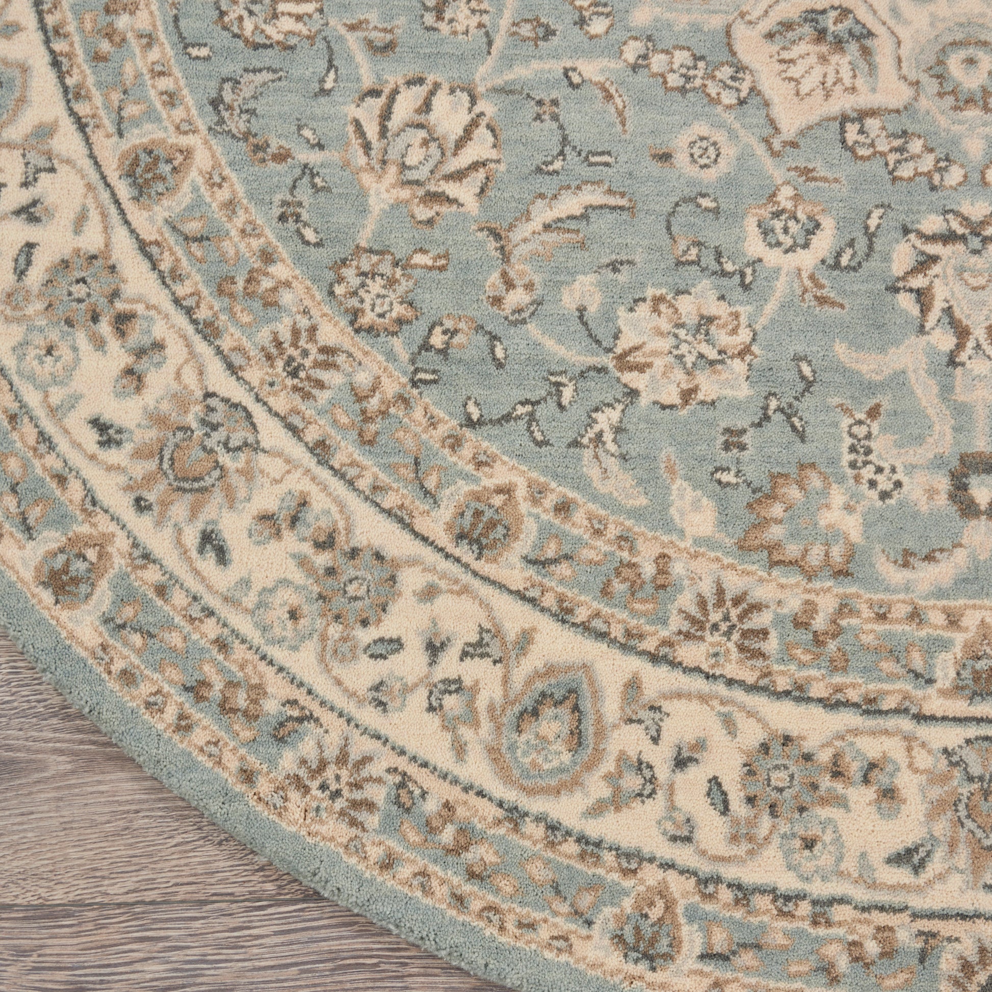 Nourison Home Living Treasures  Aqua Ivory  Traditional