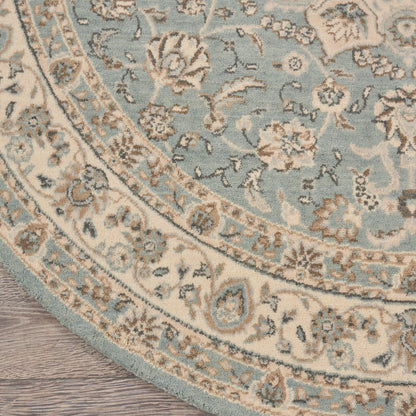 Nourison Home Living Treasures  Aqua Ivory  Traditional