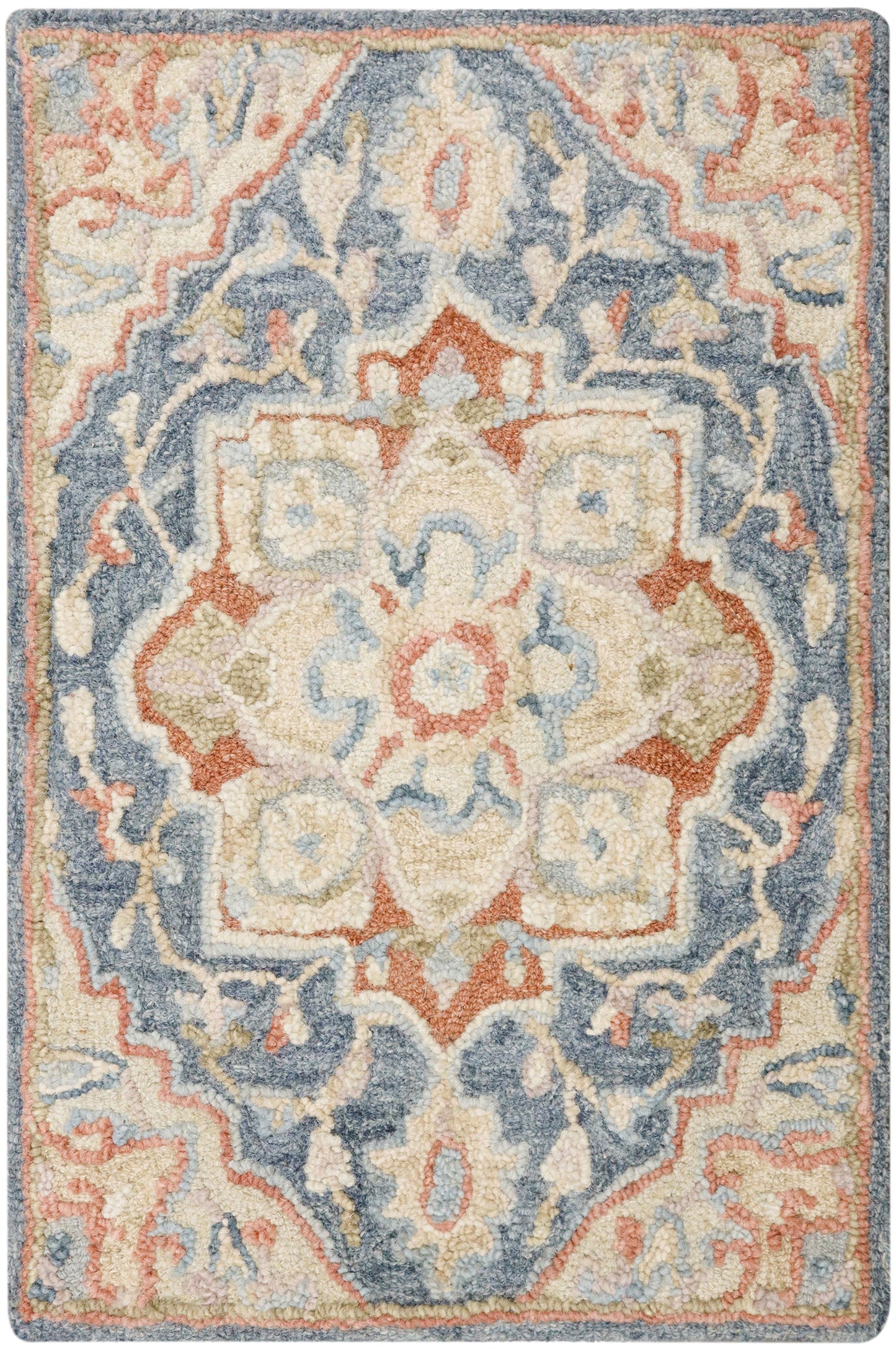 Nourison Home Maison MSO06 Blue Ivory Traditional Hand Tufted Rug