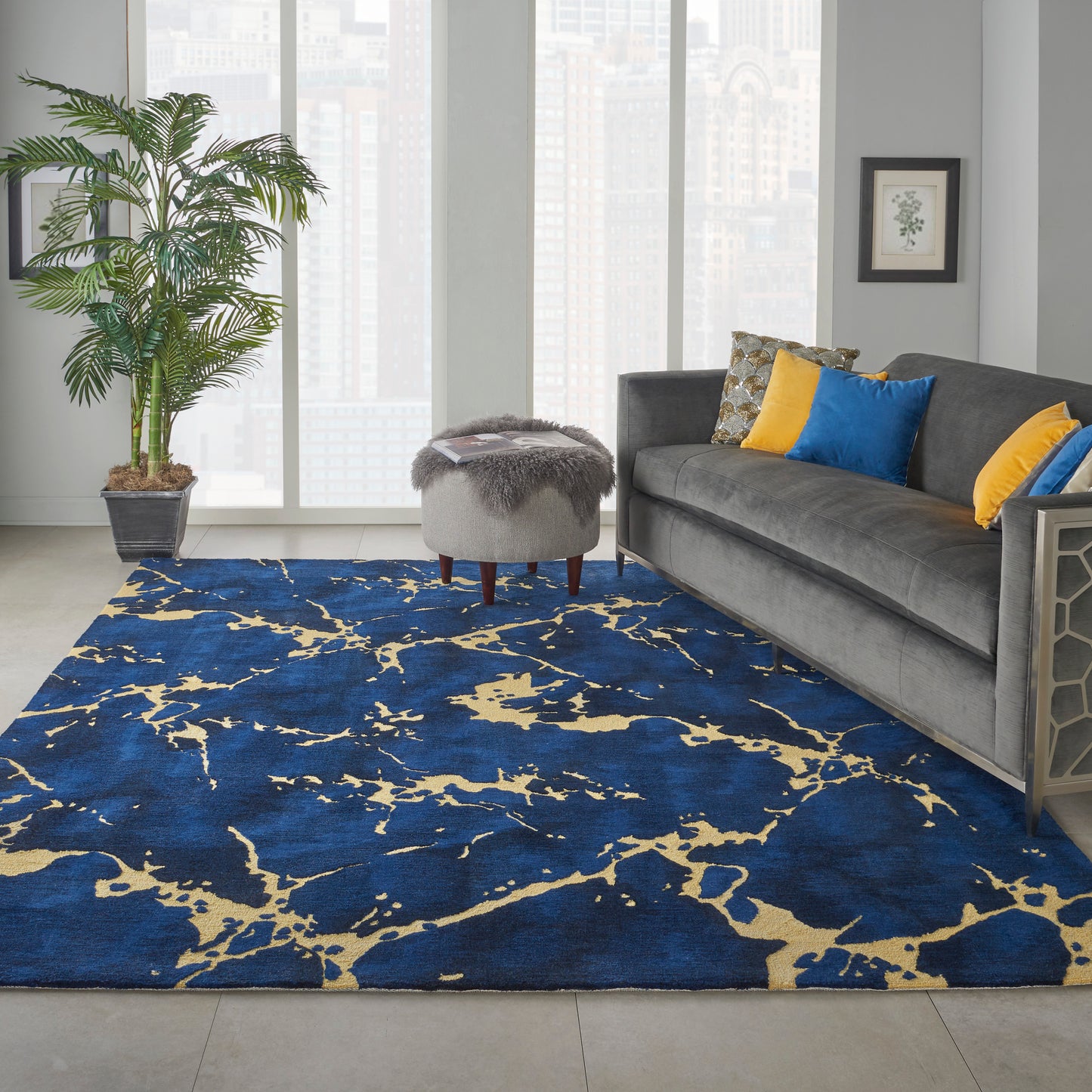 Nourison Home Symmetry  Navy  Contemporary