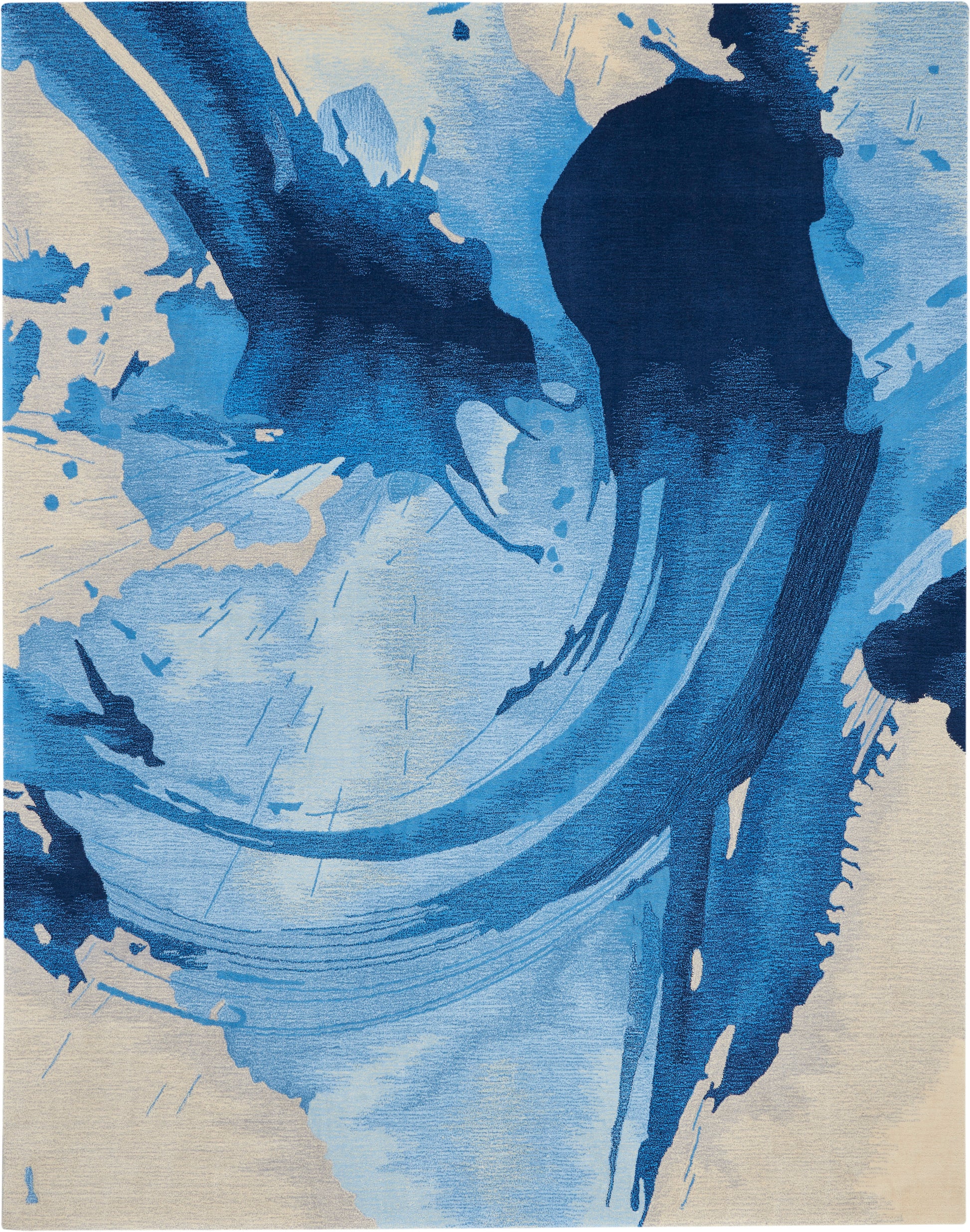 Nourison Home Symmetry  Blue Ivory  Contemporary