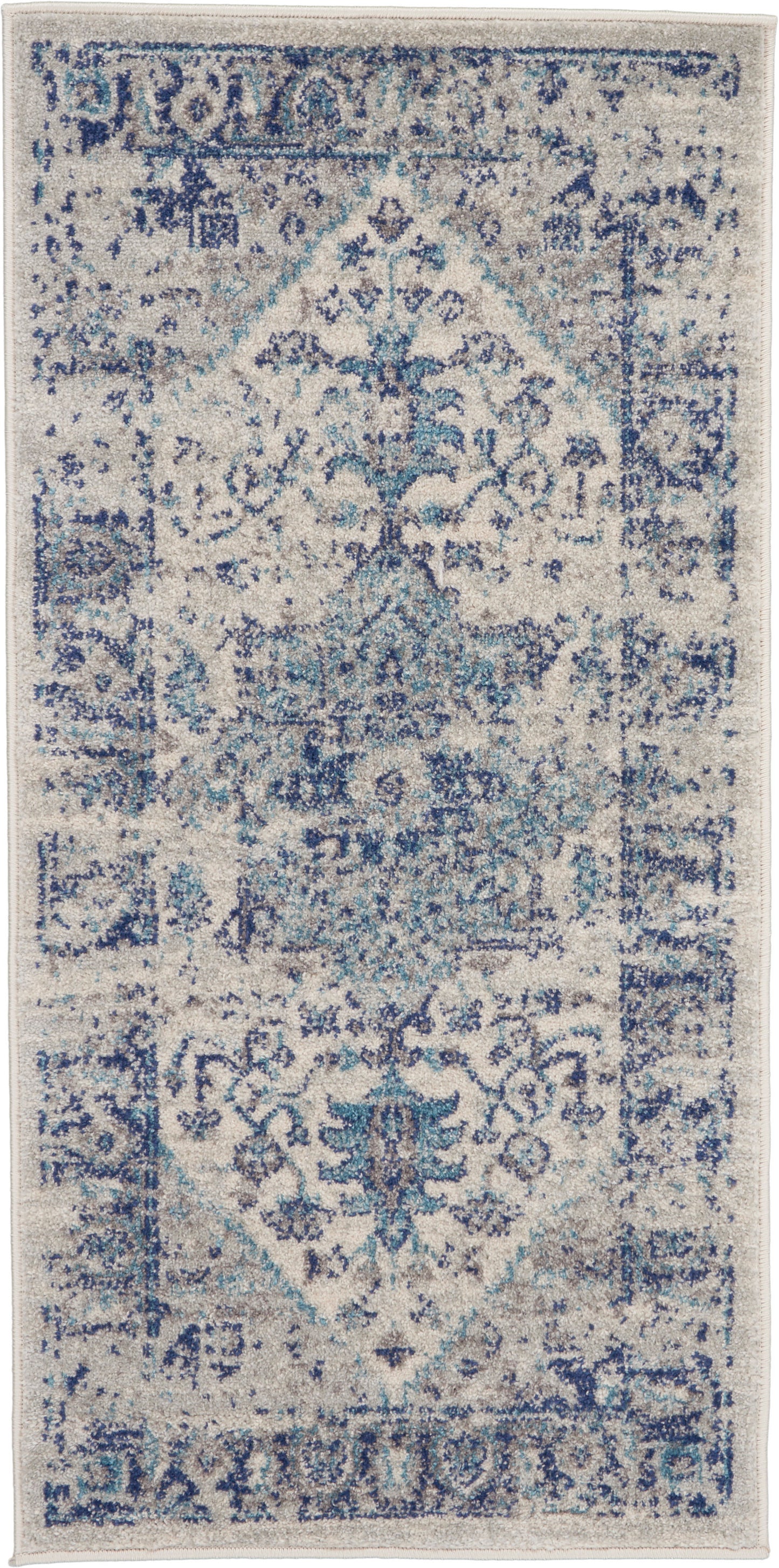 Nourison Home Tranquil TRA06 Ivory Light Blue Transitional Power-loomed Rug