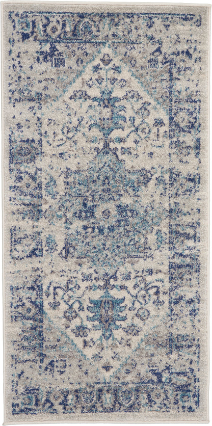 Nourison Home Tranquil TRA06 Ivory Light Blue Transitional Power-loomed Rug