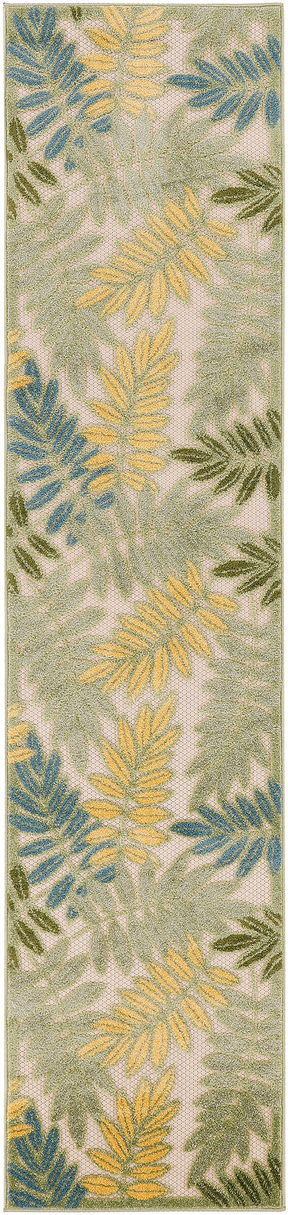 Nourison Home Aloha ALH18 Green Multicolor Contemporary Power-loomed Rugs