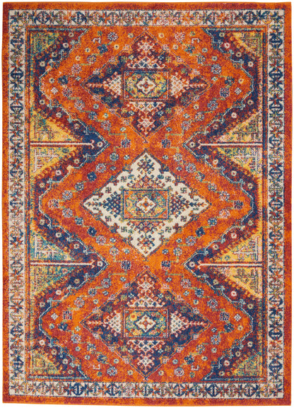 Nourison Home Allur  Orange Multicolor  Transitional
