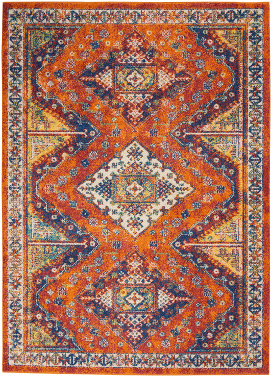 Nourison Home Allur  Orange Multicolor  Transitional