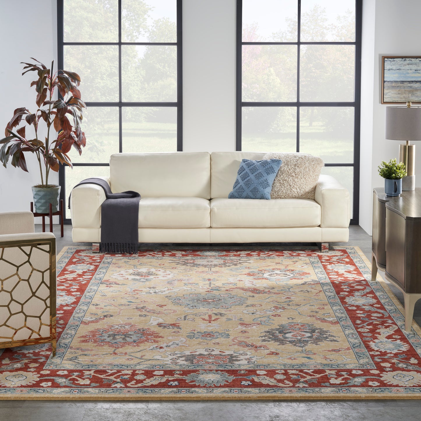 Nourison Home Parisa  Gold Brick  Traditional