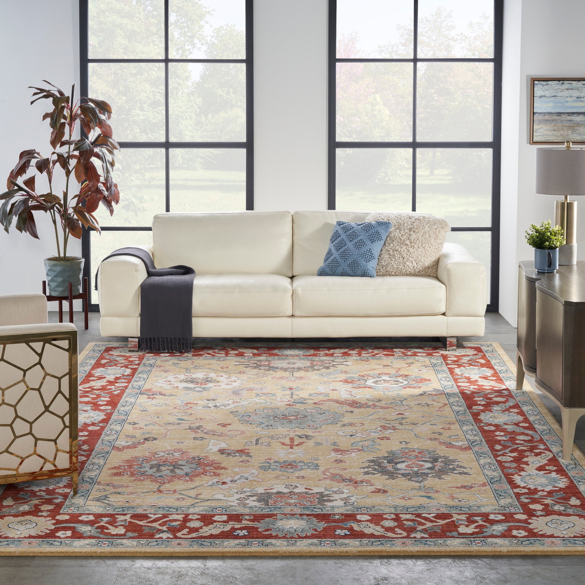 Nourison Home Parisa  Gold Brick  Traditional