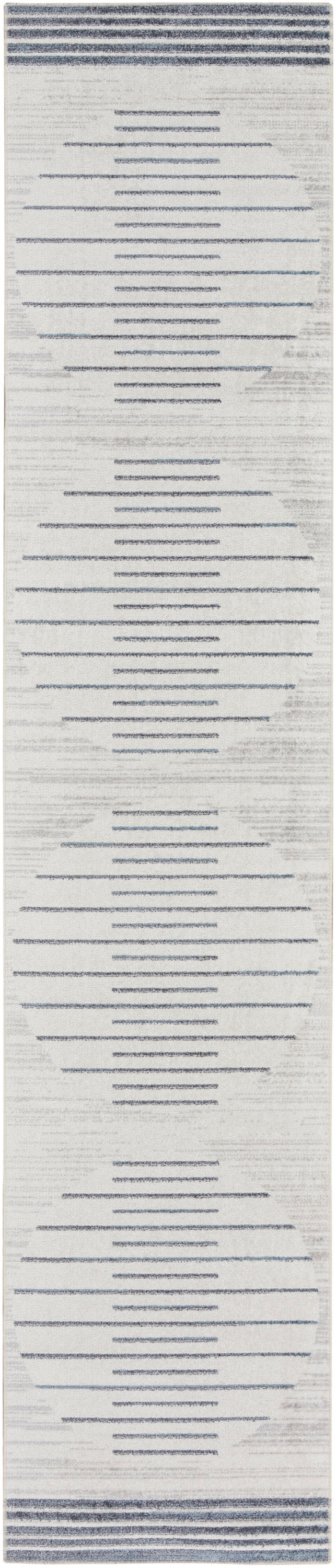 Nourison Home Astra Machine Washable ASW04 Ivory Blue Contemporary Power-loomed Rug